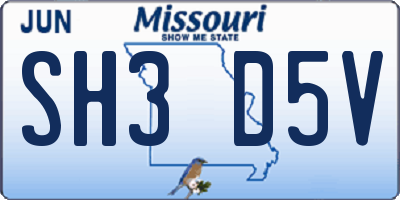MO license plate SH3D5V