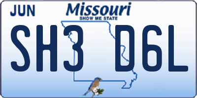 MO license plate SH3D6L
