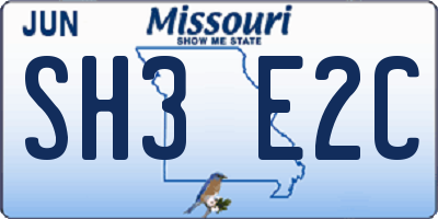 MO license plate SH3E2C