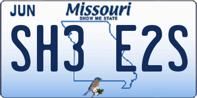MO license plate SH3E2S