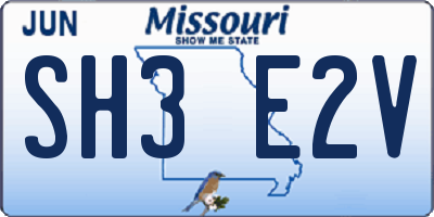 MO license plate SH3E2V