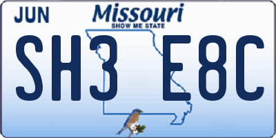 MO license plate SH3E8C