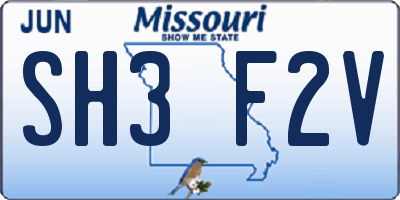MO license plate SH3F2V