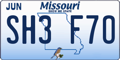 MO license plate SH3F7O
