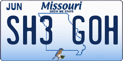 MO license plate SH3G0H