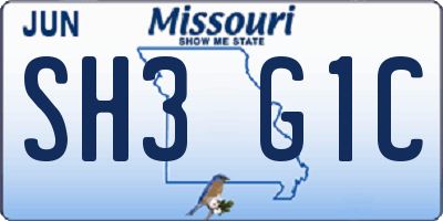MO license plate SH3G1C