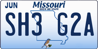 MO license plate SH3G2A