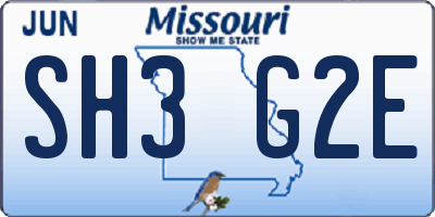 MO license plate SH3G2E