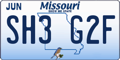 MO license plate SH3G2F