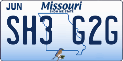 MO license plate SH3G2G
