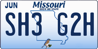 MO license plate SH3G2H