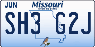 MO license plate SH3G2J