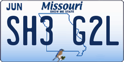 MO license plate SH3G2L