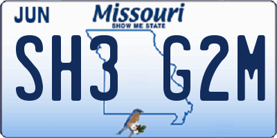 MO license plate SH3G2M