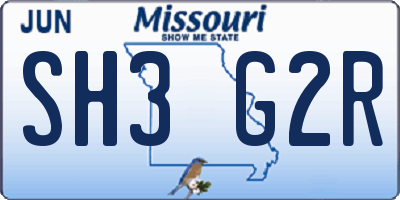 MO license plate SH3G2R