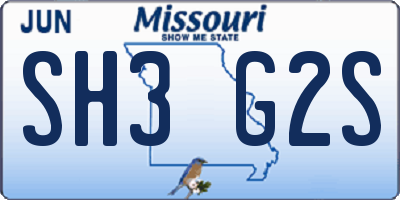 MO license plate SH3G2S