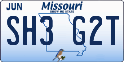 MO license plate SH3G2T
