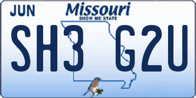 MO license plate SH3G2U