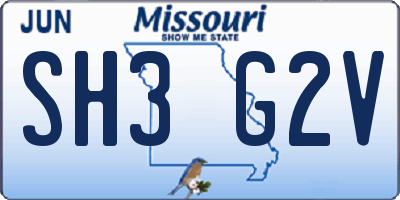 MO license plate SH3G2V