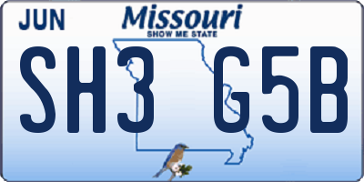 MO license plate SH3G5B