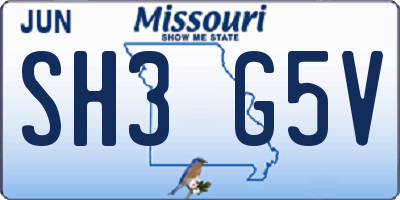 MO license plate SH3G5V
