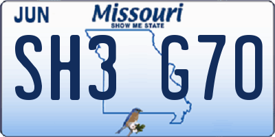 MO license plate SH3G7O