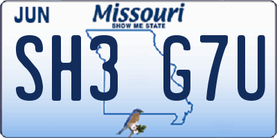 MO license plate SH3G7U