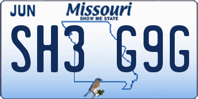 MO license plate SH3G9G