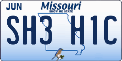 MO license plate SH3H1C