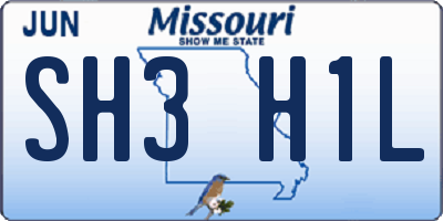MO license plate SH3H1L