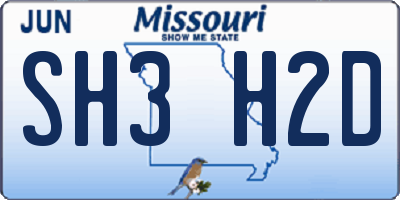MO license plate SH3H2D