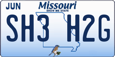 MO license plate SH3H2G