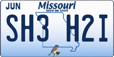 MO license plate SH3H2I