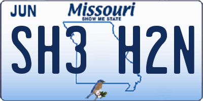 MO license plate SH3H2N