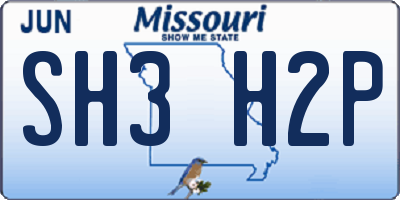 MO license plate SH3H2P