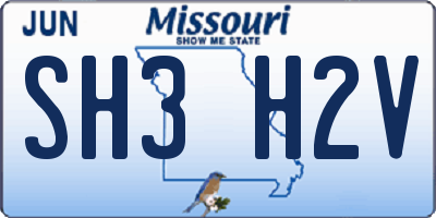 MO license plate SH3H2V