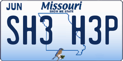 MO license plate SH3H3P