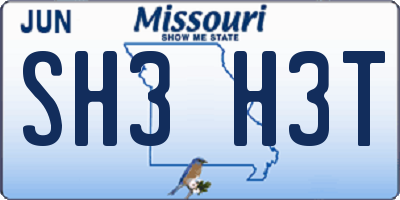 MO license plate SH3H3T