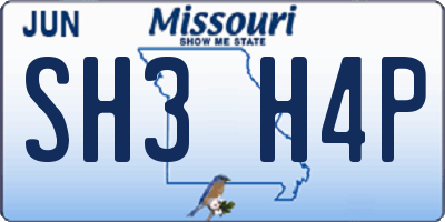 MO license plate SH3H4P