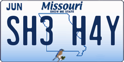 MO license plate SH3H4Y