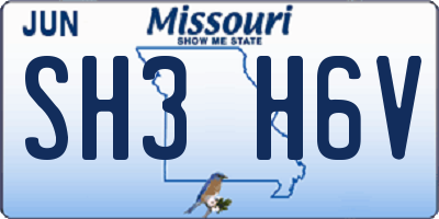 MO license plate SH3H6V