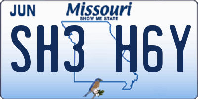 MO license plate SH3H6Y
