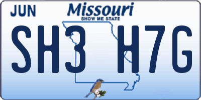MO license plate SH3H7G