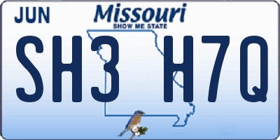 MO license plate SH3H7Q