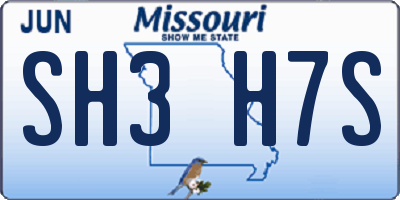 MO license plate SH3H7S