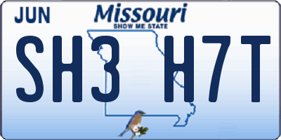 MO license plate SH3H7T