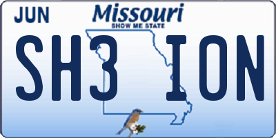 MO license plate SH3I0N