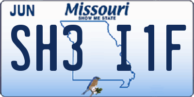 MO license plate SH3I1F