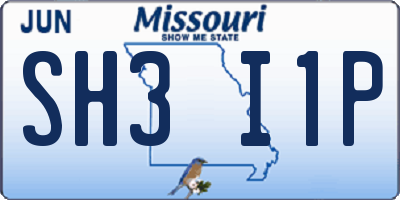 MO license plate SH3I1P