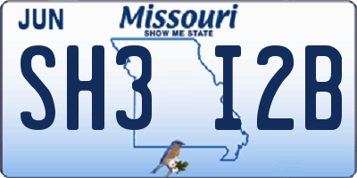 MO license plate SH3I2B